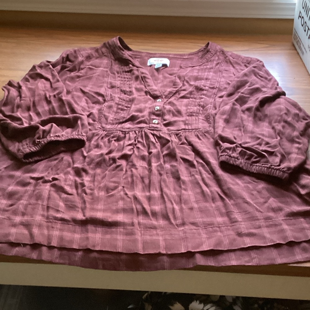 Wrangler Burgundy Plaid Shirt